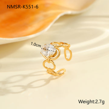 Ring K551-6 (Stainless Steel + Zircon)