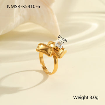 Ring K551-6 (Stainless Steel + Zircon)