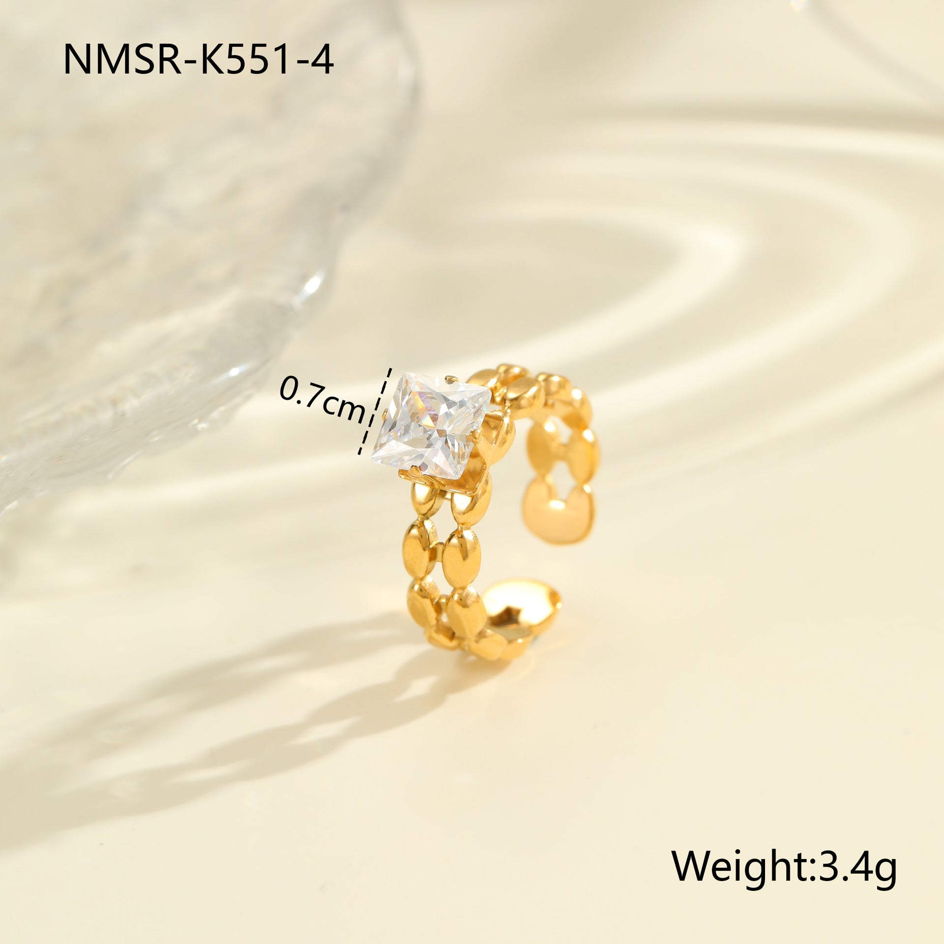 Ring K551-4 (Stainless Steel + Zircon)