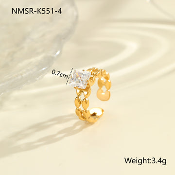 Ring K551-4 (Stainless Steel + Zircon)