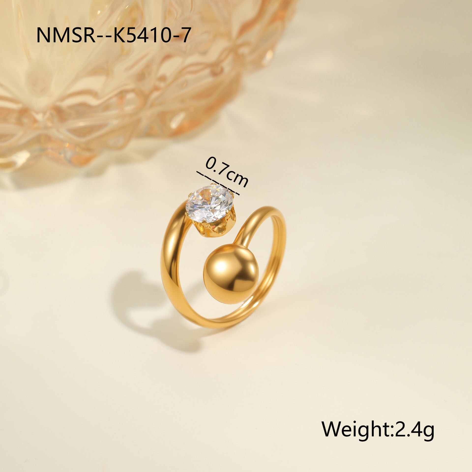 Ring K5410-7 (Stainless Steel + Zircon)