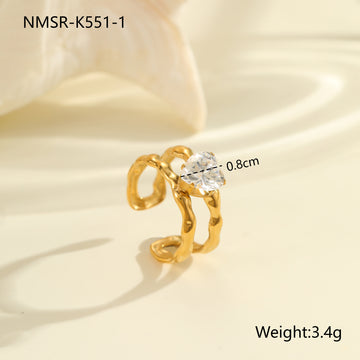 Ring K551-1 (Stainless Steel + Zircon)