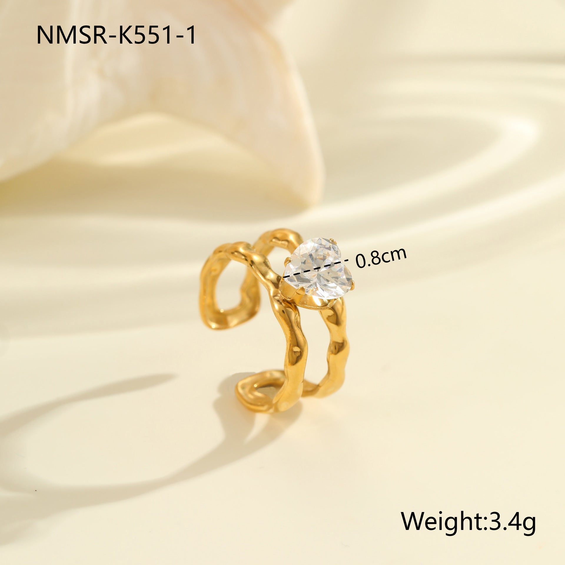 Ring K551-1 (Stainless Steel + Zircon)