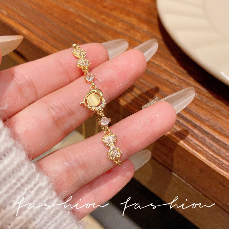 S769 Gold Copper + Zircon Bracelet