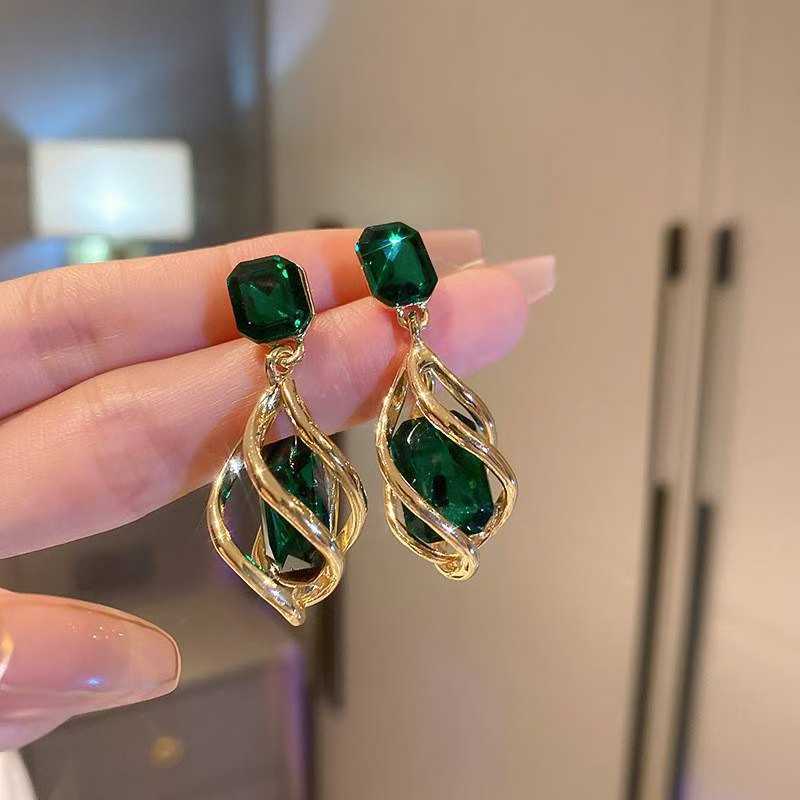 Green Water-Drop Earrings