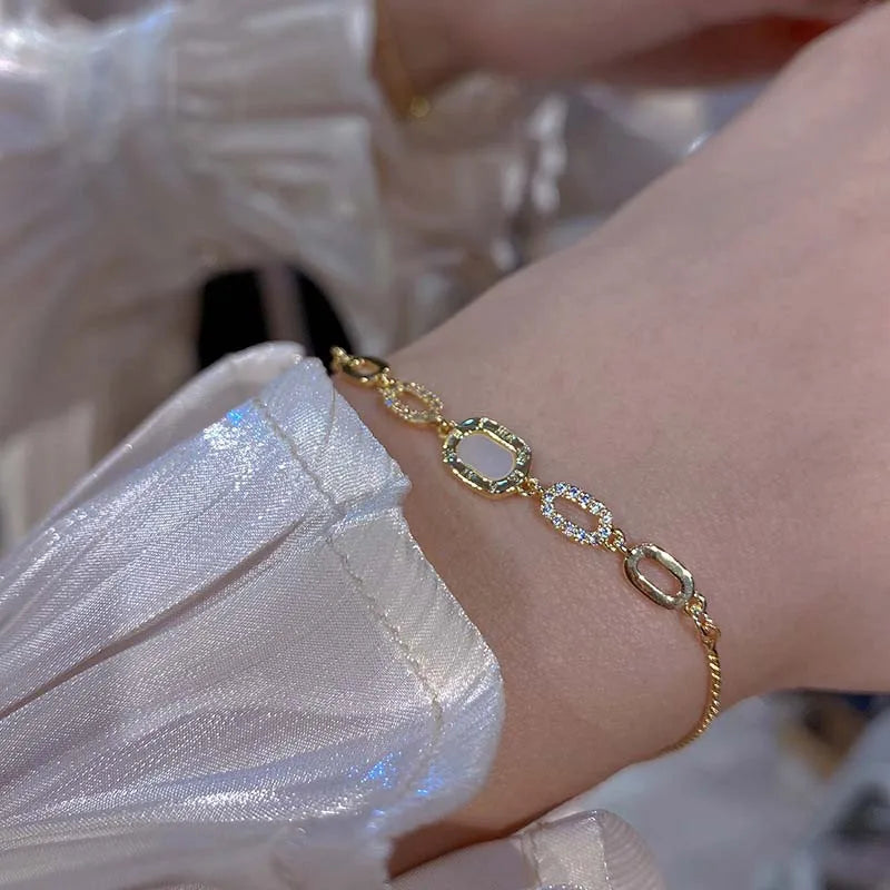 S746 Silver Copper + Zircon Bracelet