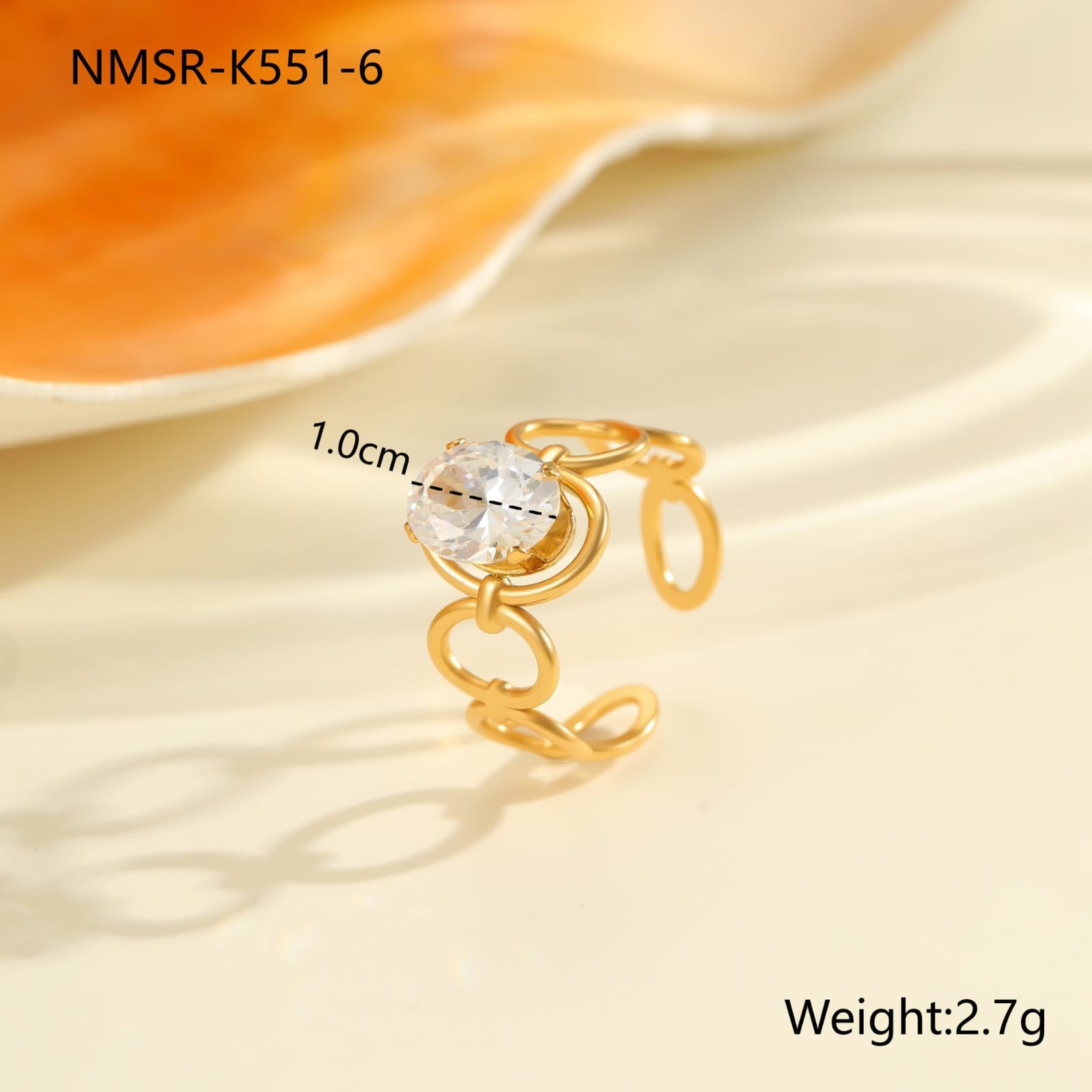 Ring K551-6 (Stainless Steel + Zircon)